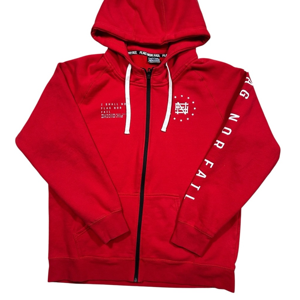 Flag Nor Fail Red Zip Up Sweater